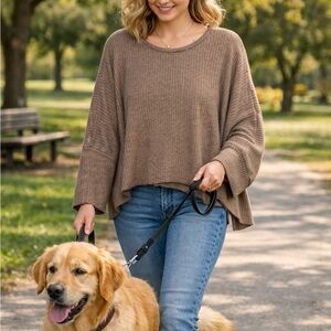 Cozy Ribbed Dark Mocha Oversized Sweater